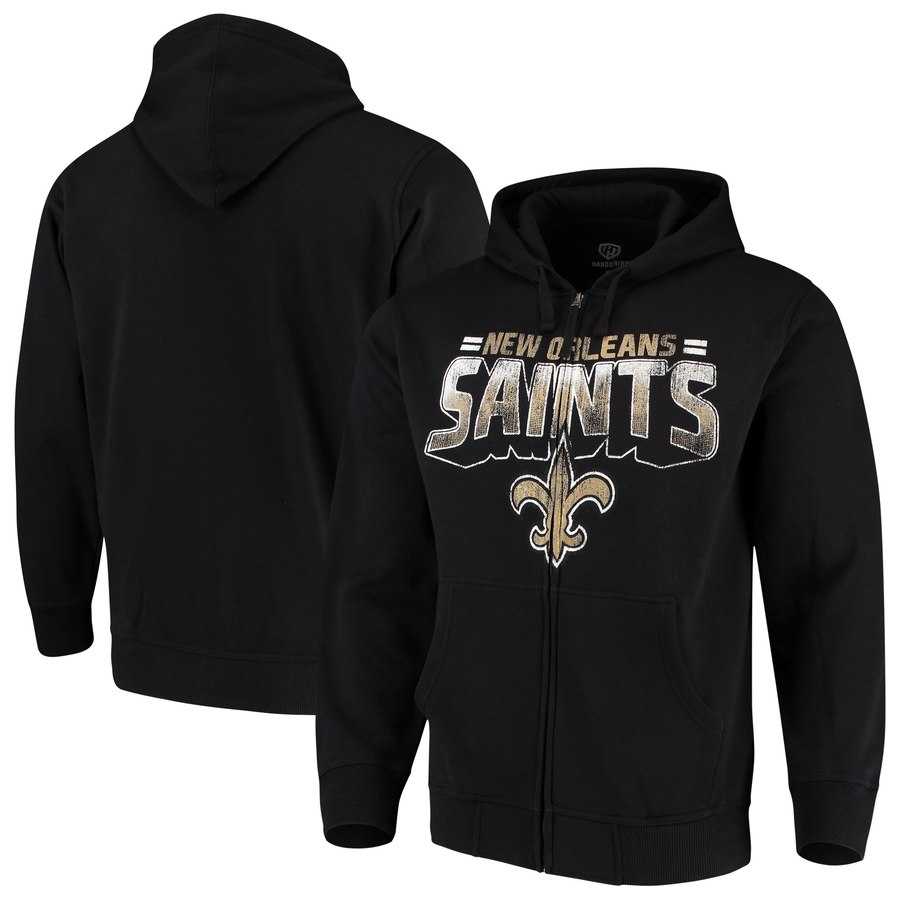 Men's New Orleans Saints G III Sports by Carl Banks Perfect Season Full Zip Hoodie Black,We sell and wholesale Men's New Orleans Saints G III Sports by Carl Banks Perfect Season Full Zip Hoodie Black on line form chian!